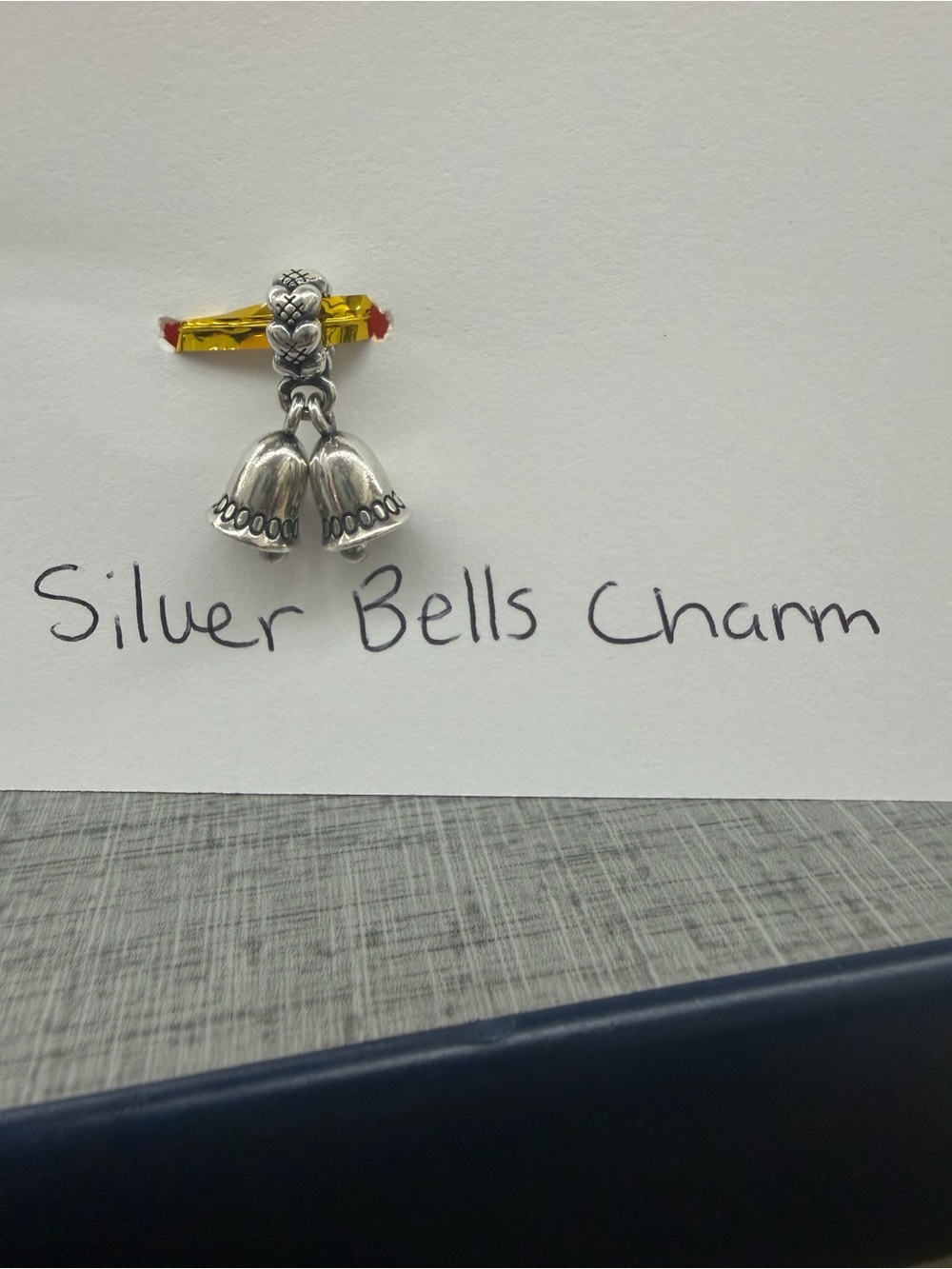 Pandora Retired Silver Bells Christmas Wedding Dangle Charm 791230